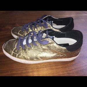 GGDB gold foil sneakers
